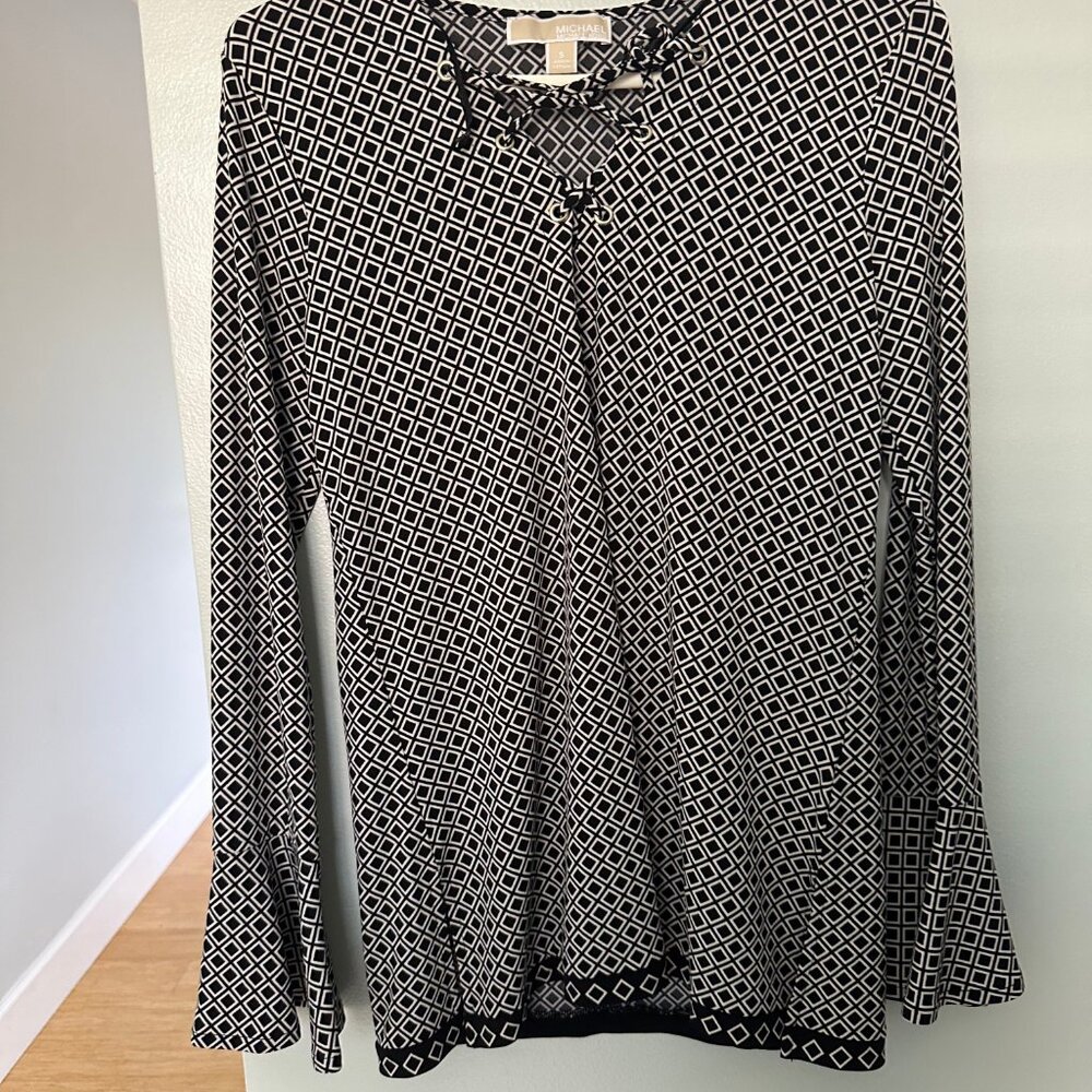 Geometric black and cream Michael Kors Blouse